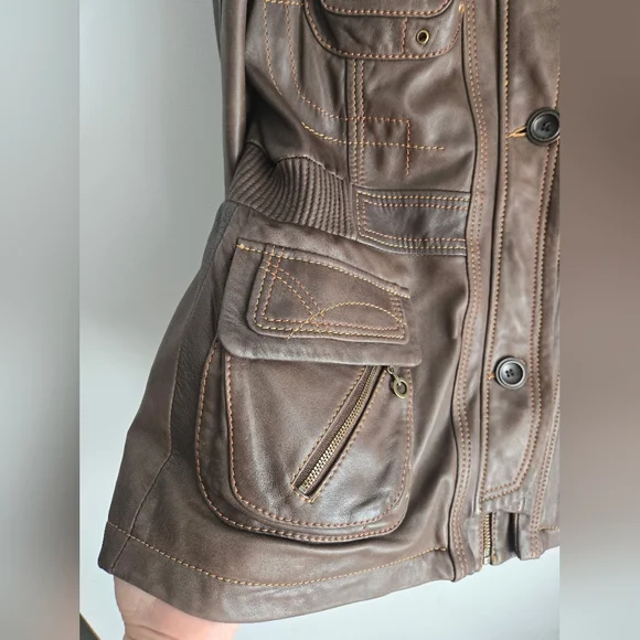 DANIER Brown Leather Jacket - Picture 7 of 15